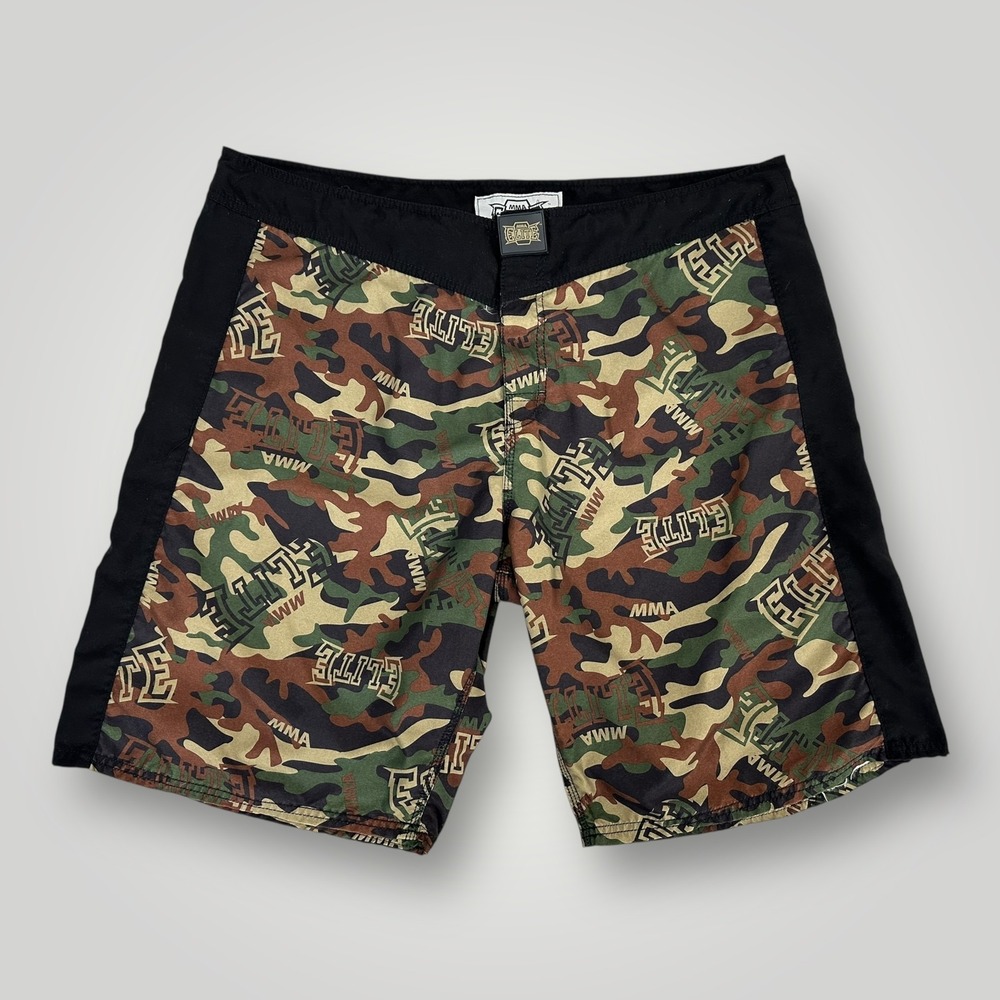 MMA Elite Fight Shorts Mens 2XL Camo Mixed Martial Arts Training Gear Athletic